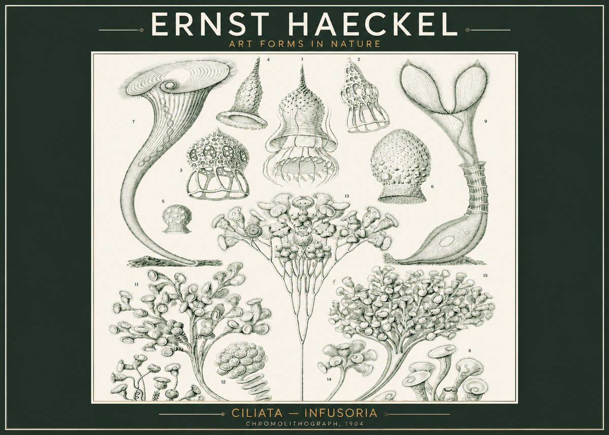 Ernst Haeckel Ciliata - Infusoria - Plate 3 No2 - Plakát