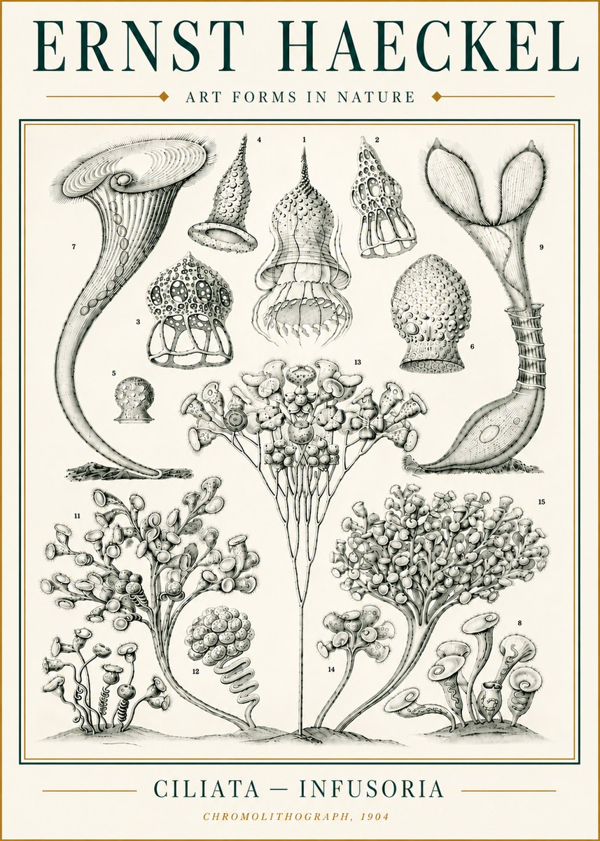 Ernst Haeckel Ciliata - Infusoria - Plate 3 No6 - Plakát