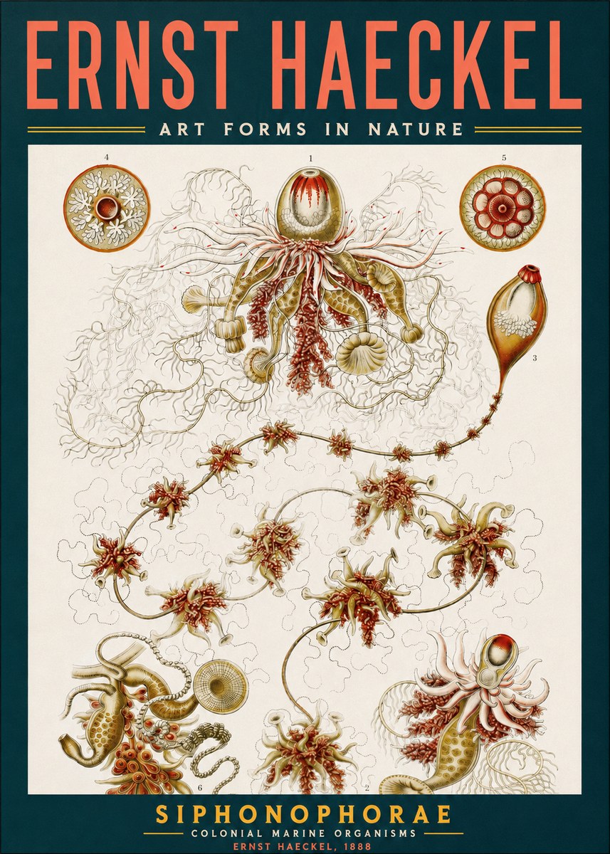 Ernst Haeckel Siphonophorae No2 - Plakát