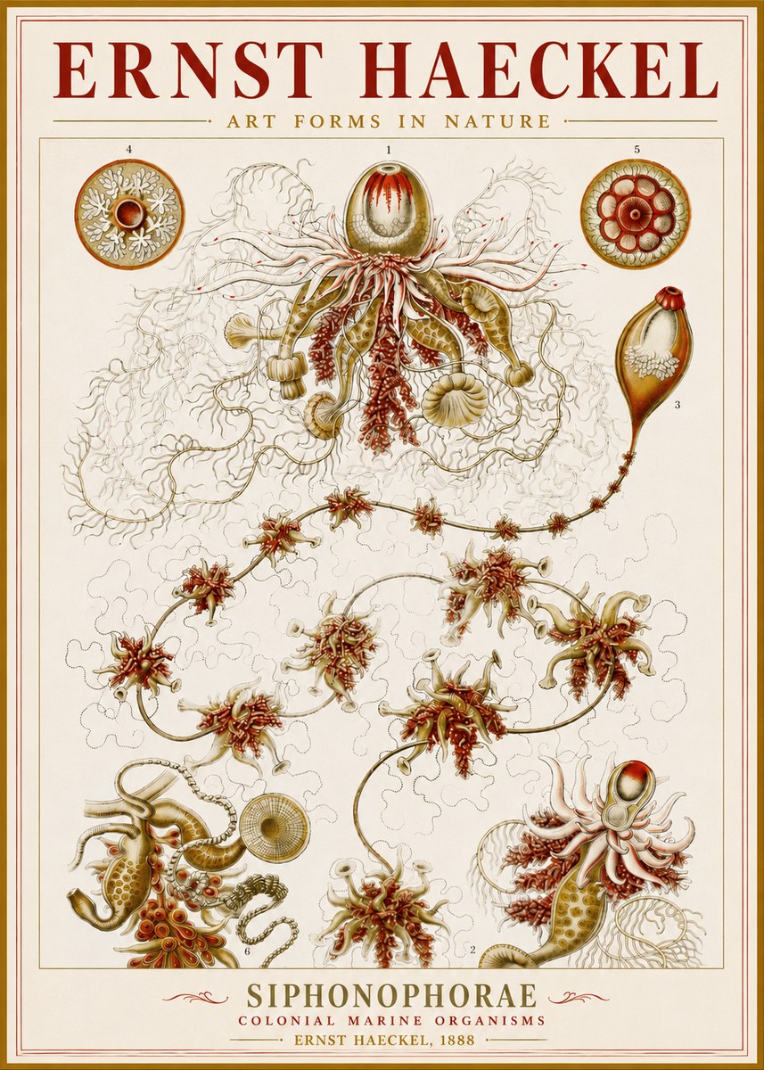 Ernst Haeckel Siphonophorae No3 - Plakát