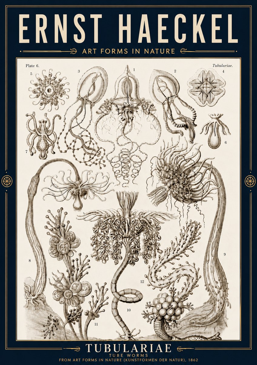 Ernst Haeckel Tubulariae No4 - Plakát