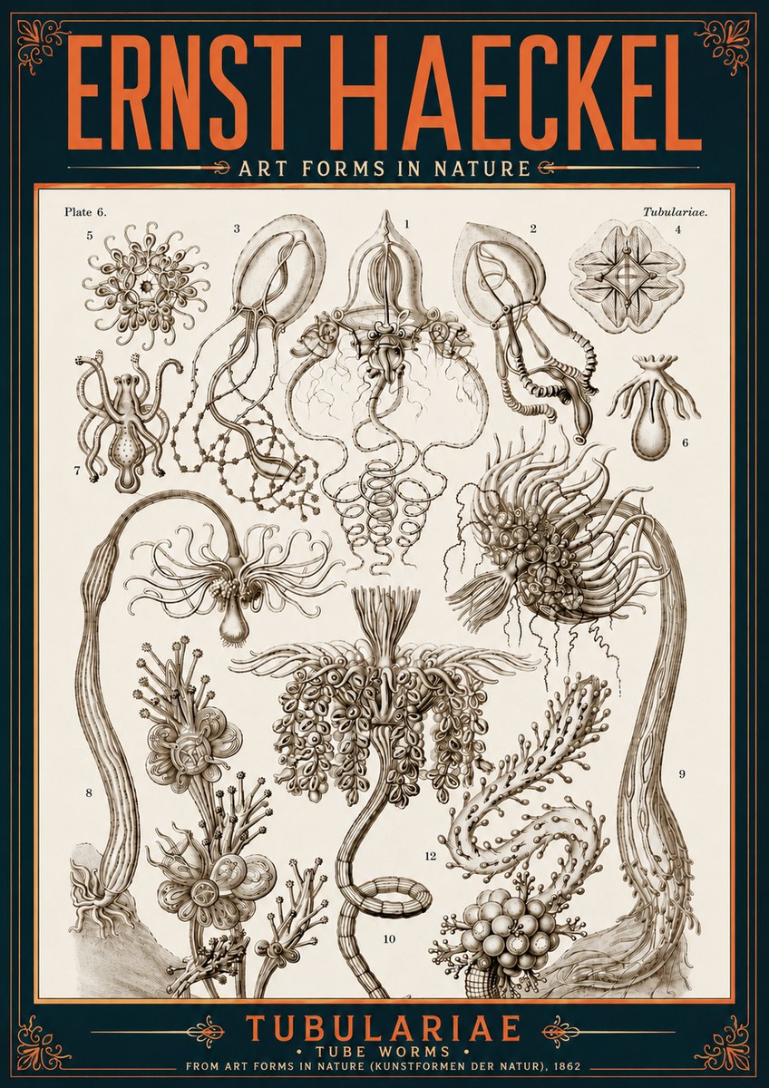 Ernst Haeckel Tubulariae No6 - Plakát
