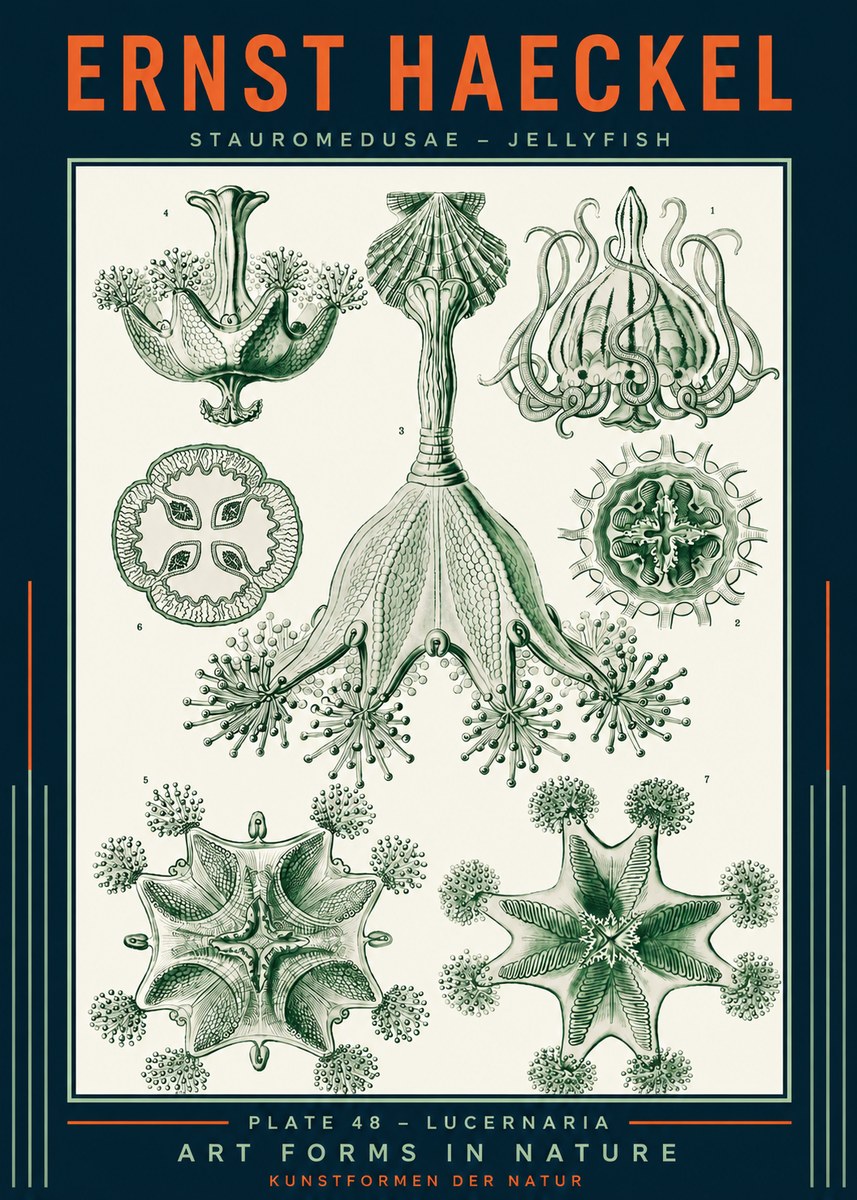 Ernst Haeckel Stauromedusae – Jellyfish No2 - Plakát
