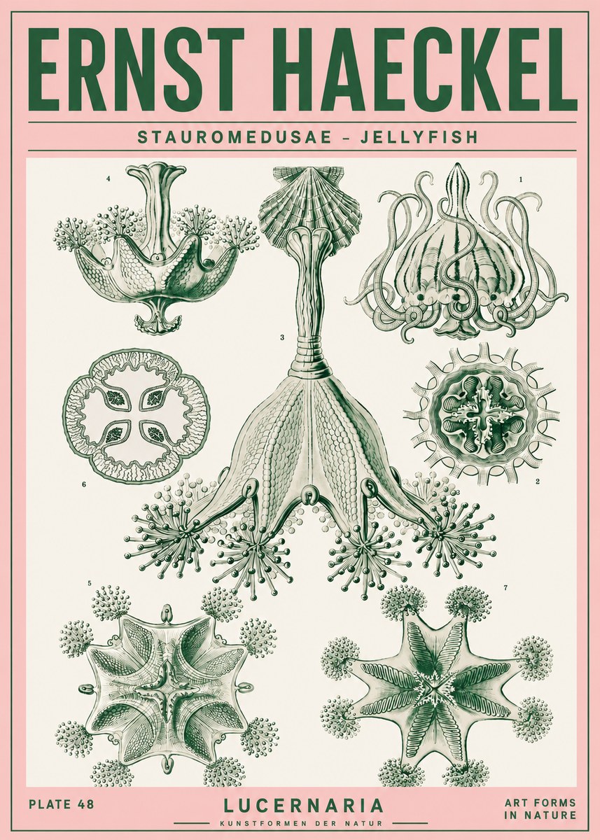 Ernst Haeckel Stauromedusae – Jellyfish No4 - Plakát
