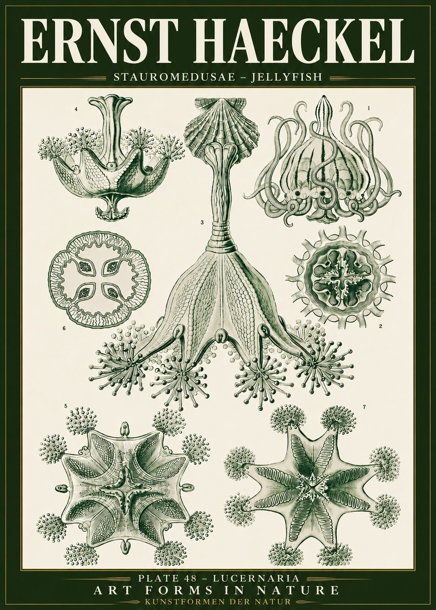 Ernst Haeckel Stauromedusae – Jellyfish No5 - Plakát