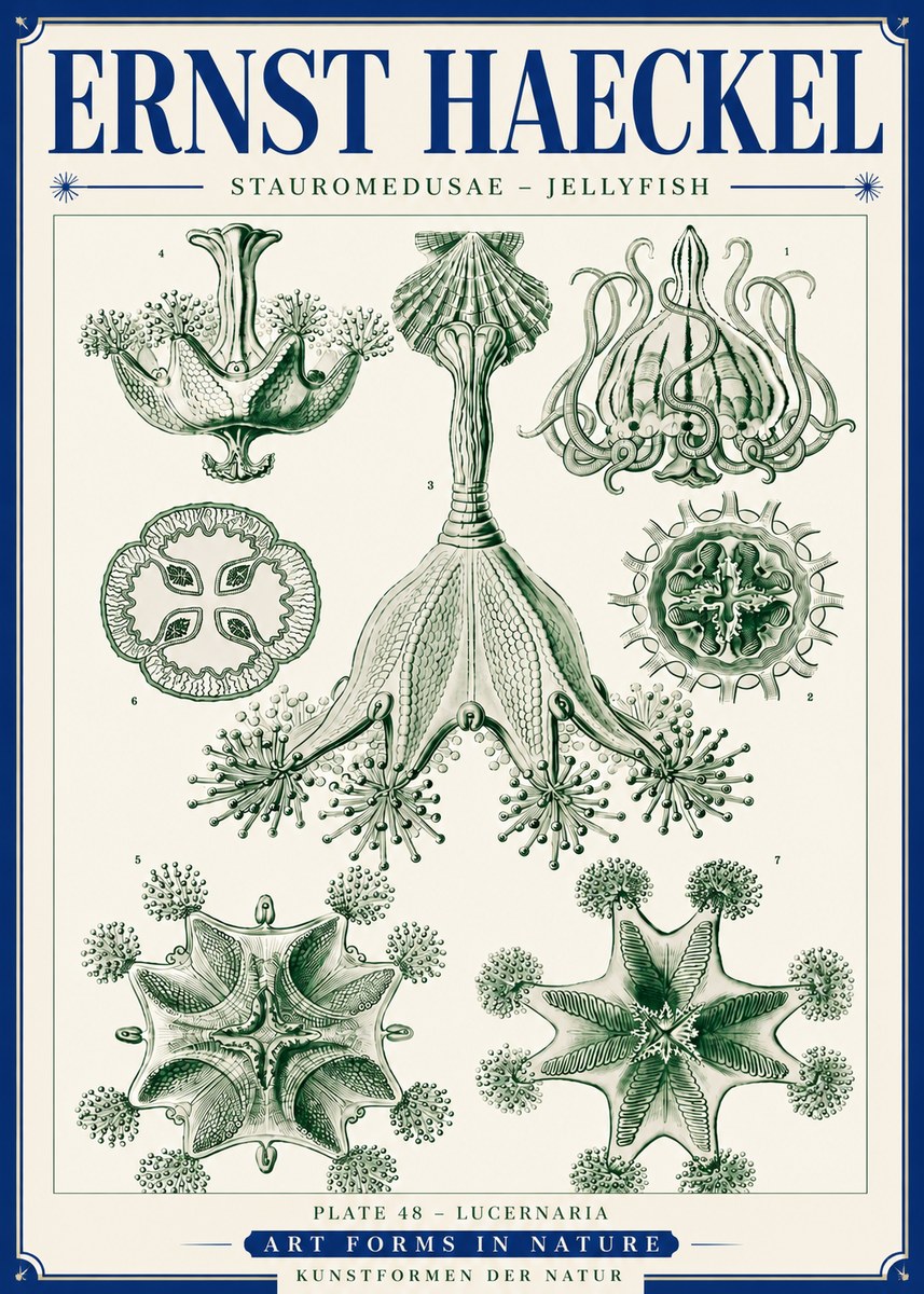 Ernst Haeckel Stauromedusae – Jellyfish No6 - Plakát