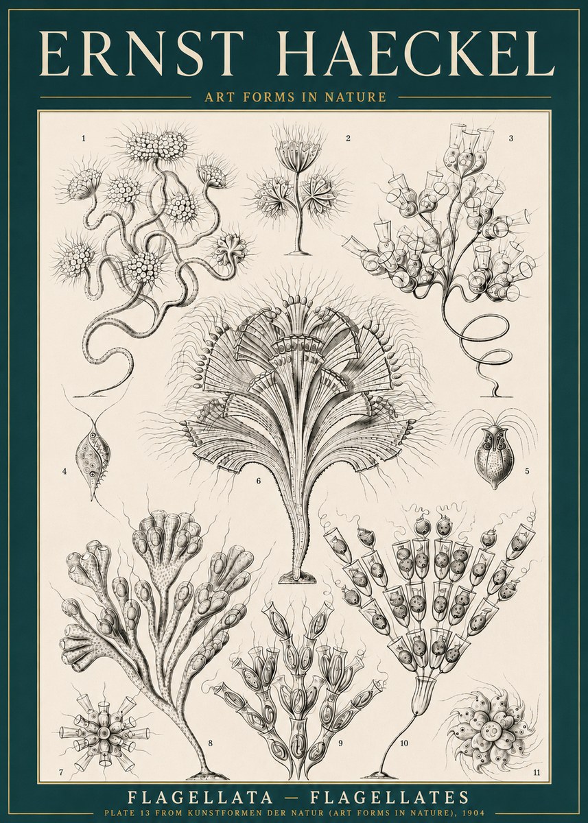 Ernst Haeckel Flagellata - Flagellates No3 - Plakát
