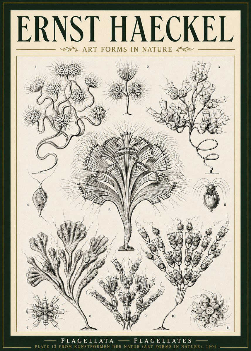 Ernst Haeckel Flagellata - Flagellates No5 - Plakát