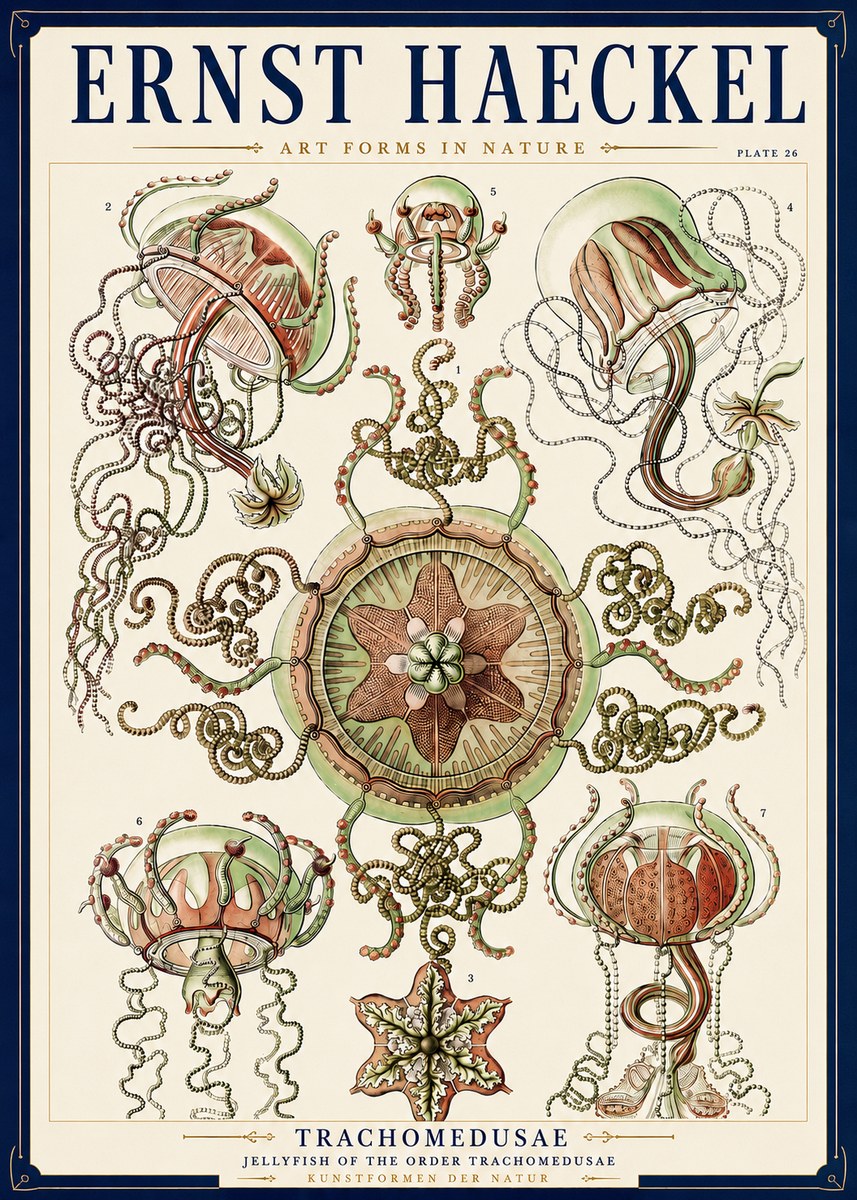 Ernst Haeckel Trachomedusae No3 - Plakát