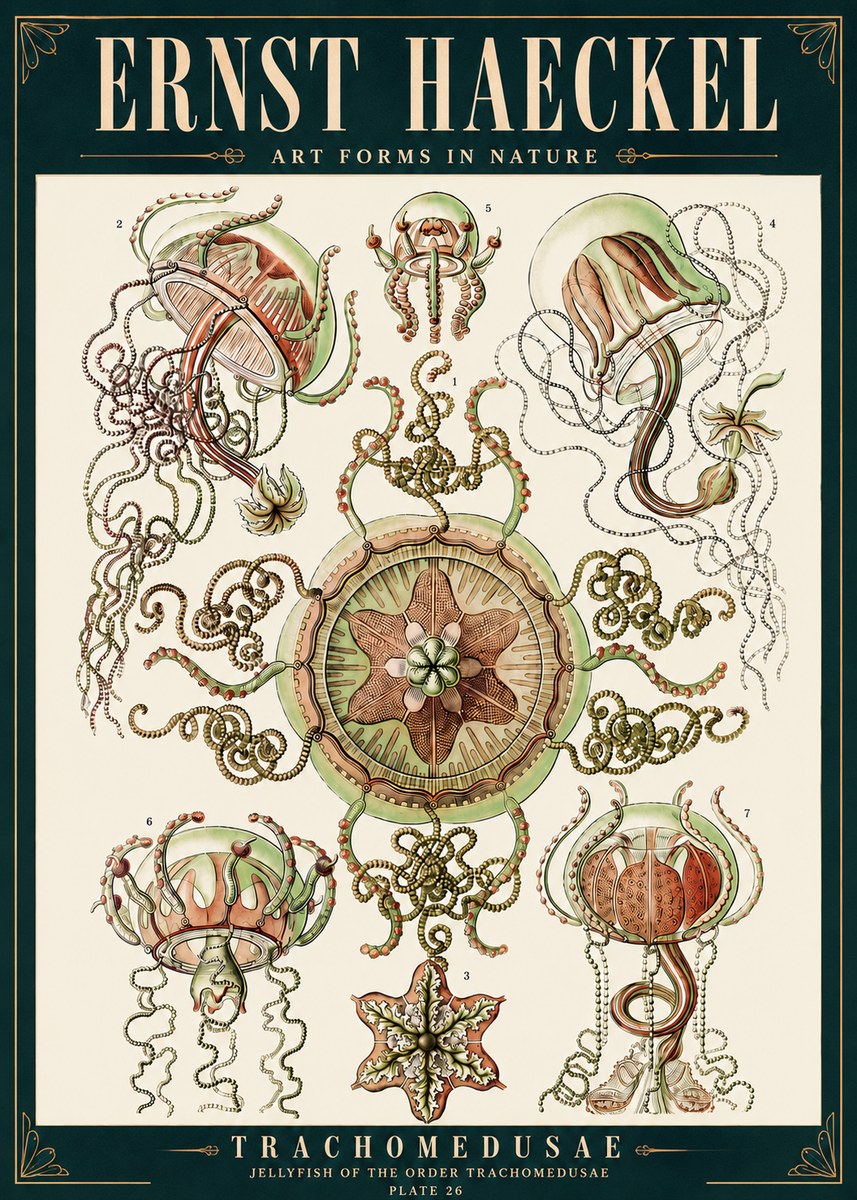 Ernst Haeckel Trachomedusae No4 - Plakát