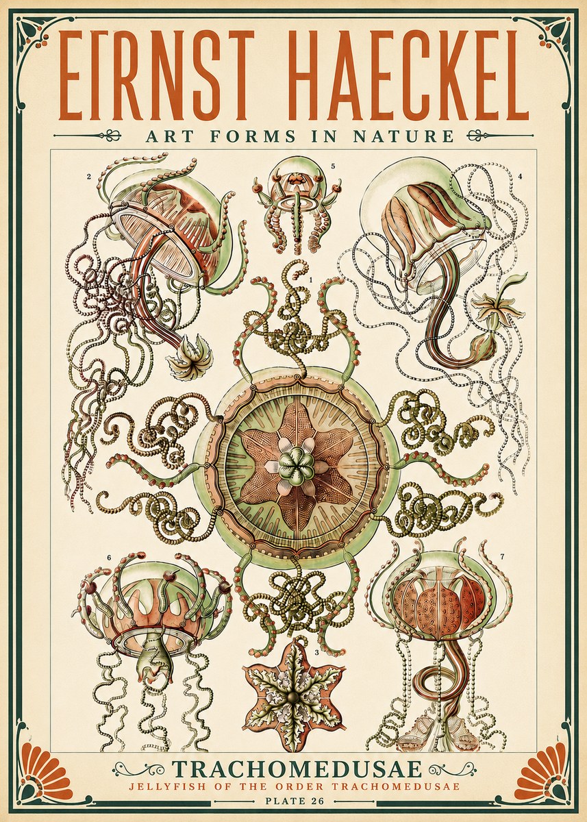 Ernst Haeckel Trachomedusae No5 - Plakát