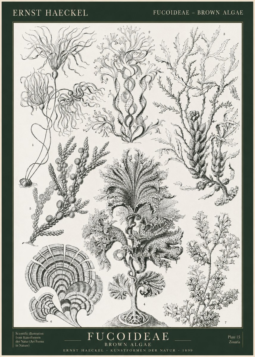 Ernst Haeckel Fucoideae - Brown Algae No1 - Plakát
