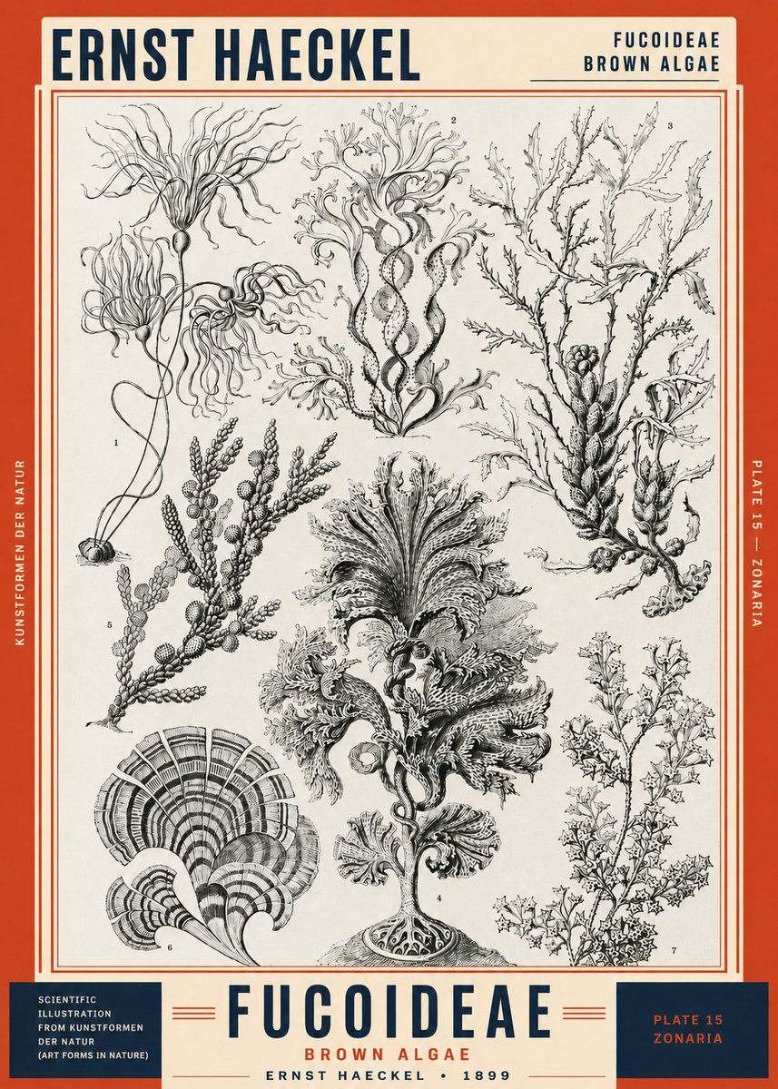 Ernst Haeckel Fucoideae - Brown Algae No2 - Plakát