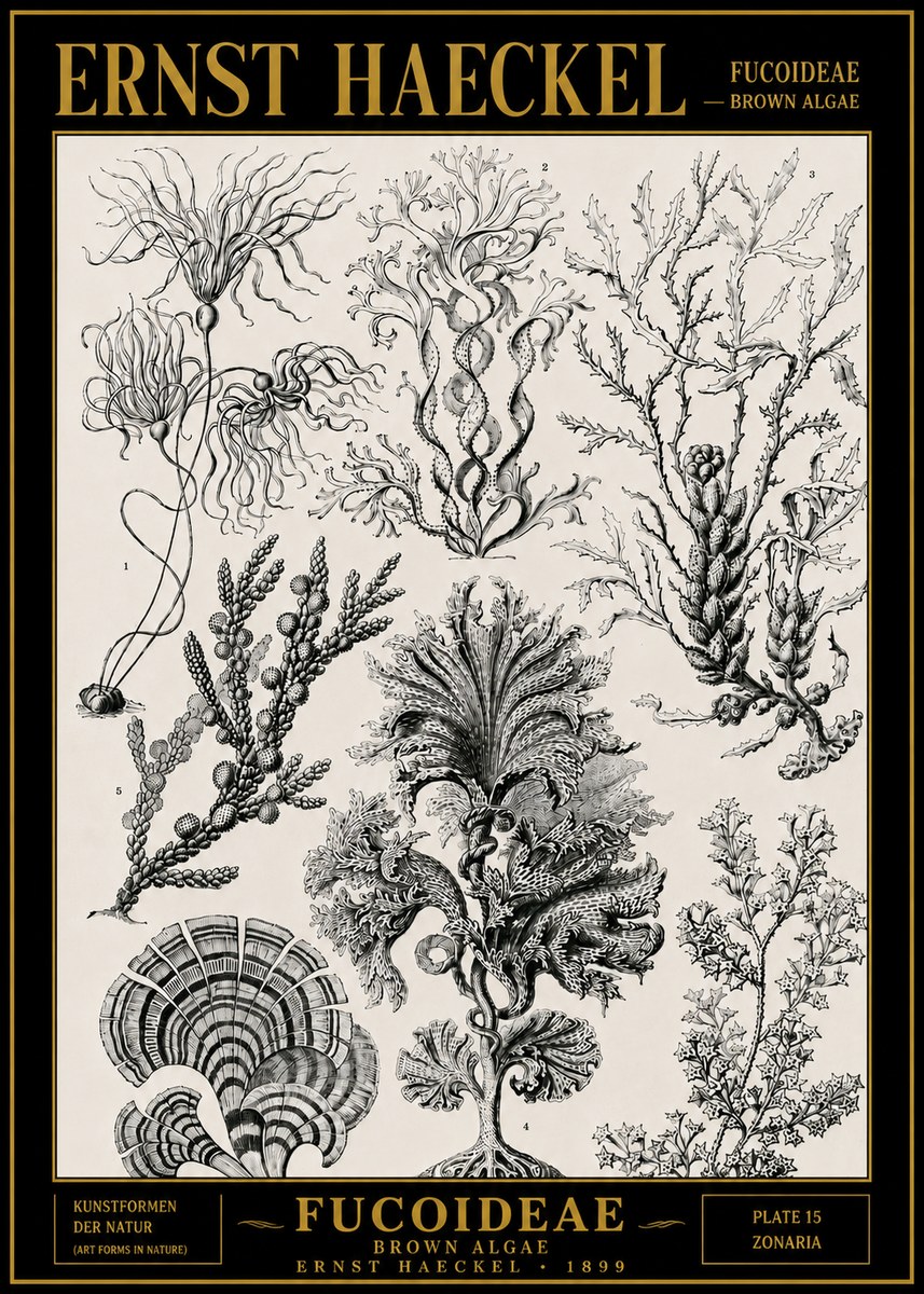 Ernst Haeckel Fucoideae - Brown Algae No4 - Plakát