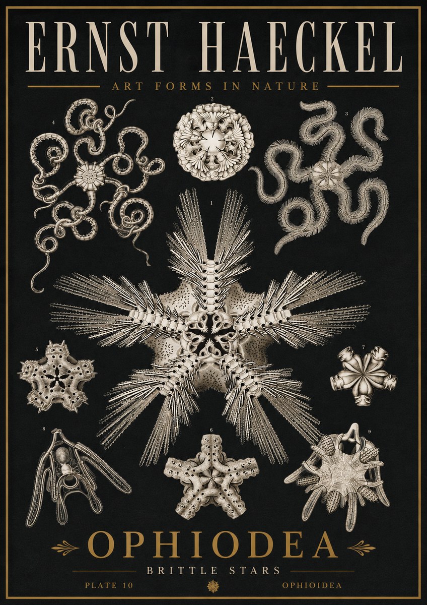 Ernst Haeckel Ophiodea - Brittle Stars I No5 - Plakát