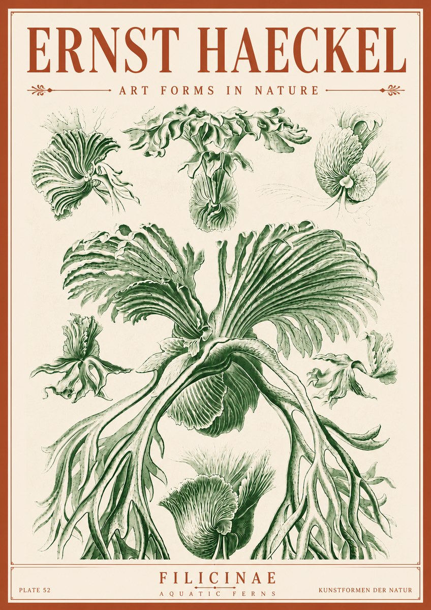 Ernst Haeckel Filicinae No6 - Plakát