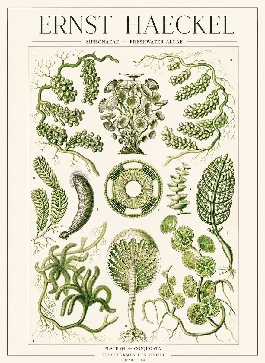 Ernst Haeckel Siphonaceae - Freshwater Algae No1 - Plakát