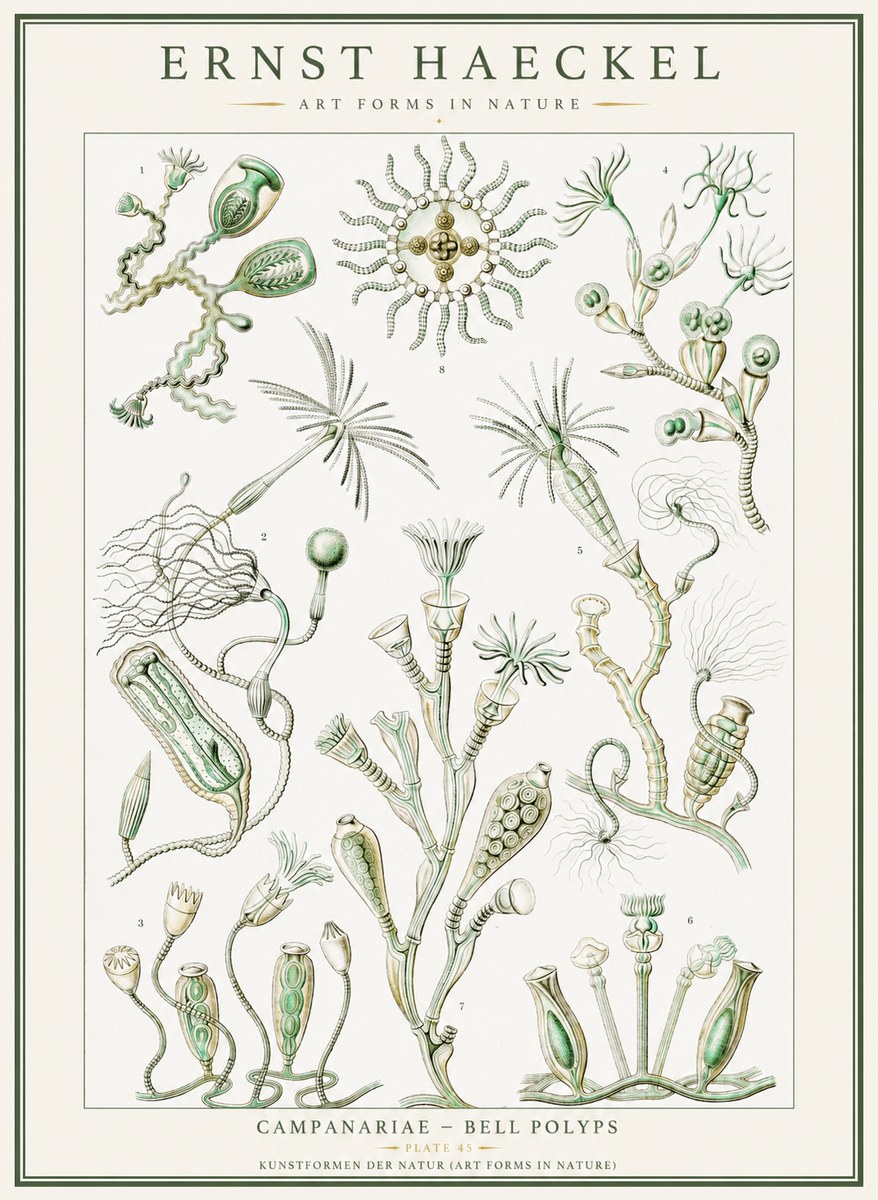 Ernst Haeckel Campanariae – Bell Polyps No1 - Plakát