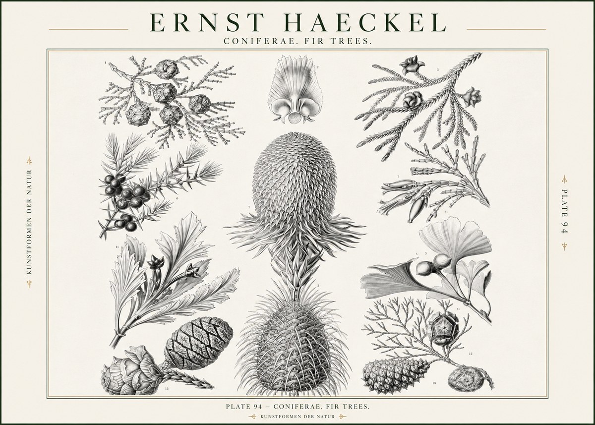 Ernst Haeckel Coniferae. Fir Trees. No1 - Plakát