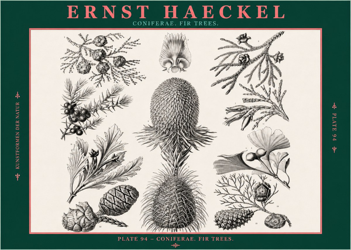 Ernst Haeckel Coniferae. Fir Trees. No2 - Plakát