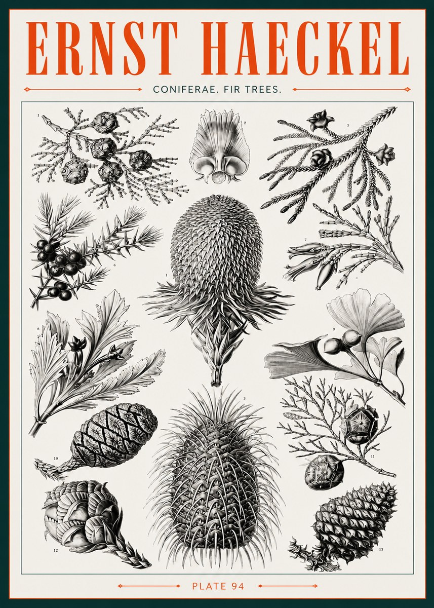 Ernst Haeckel Coniferae. Fir Trees. No3 - Plakát