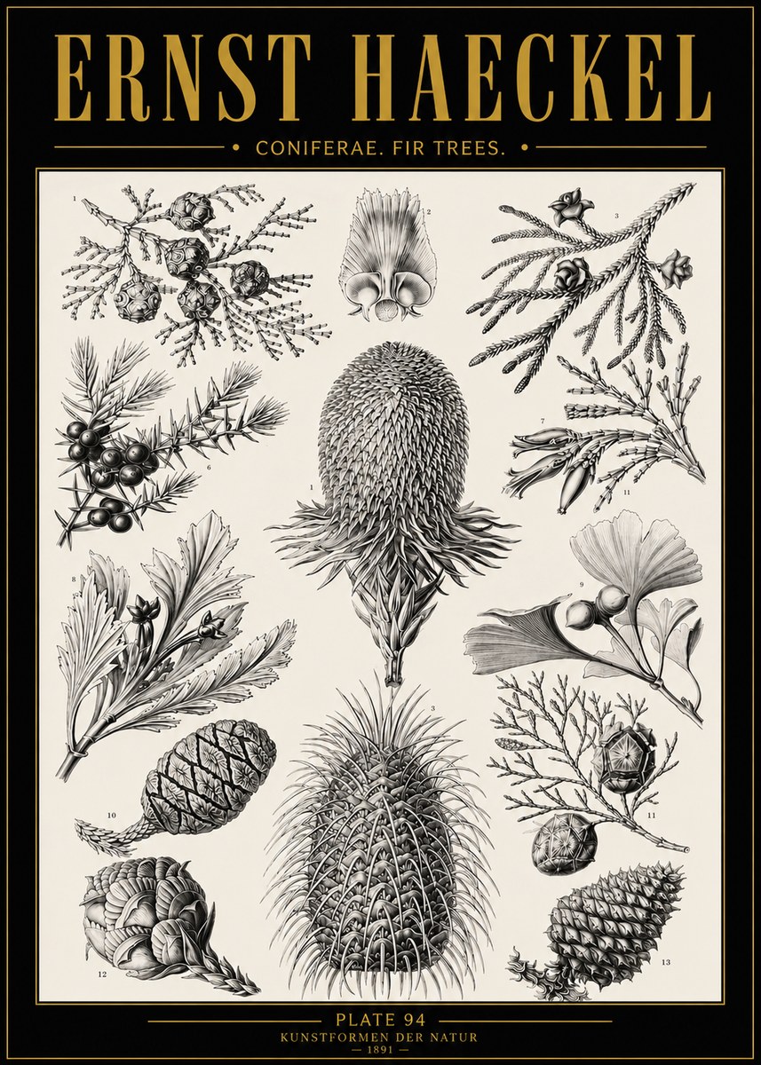 Ernst Haeckel Coniferae. Fir Trees. No5 - Plakát