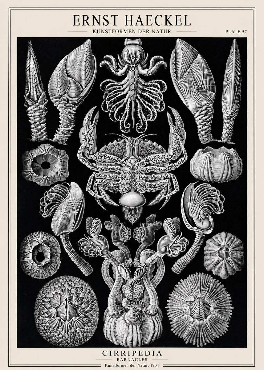 Ernst Haeckel Cirripedia Barnacles No1 - Plakát