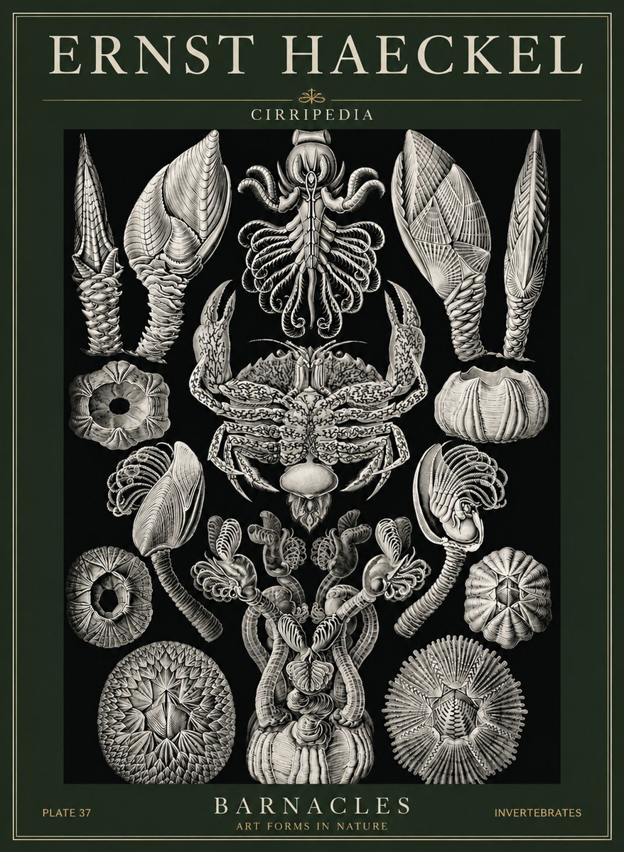 Ernst Haeckel Cirripedia Barnacles No6 - Plakát