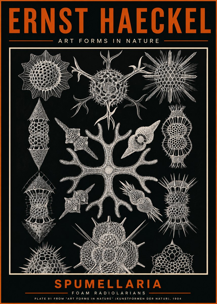 Ernst Haeckel Spumellaria No3 - Plakát