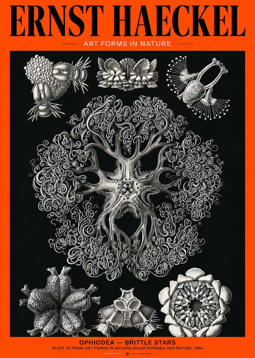 Ernst Haeckel Ophiodea - Brittle Stars II No2 - Plakát