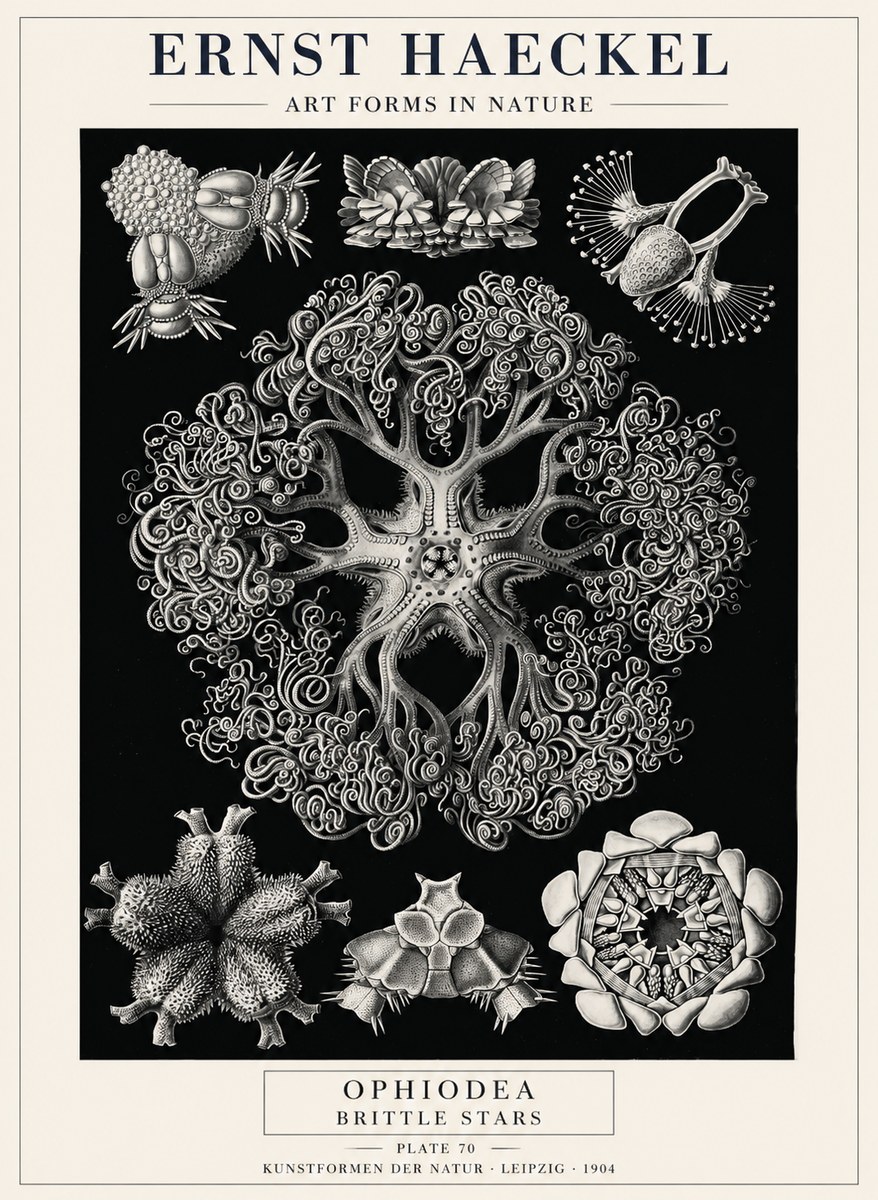 Ernst Haeckel Ophiodea - Brittle Stars II No4 - Plakát