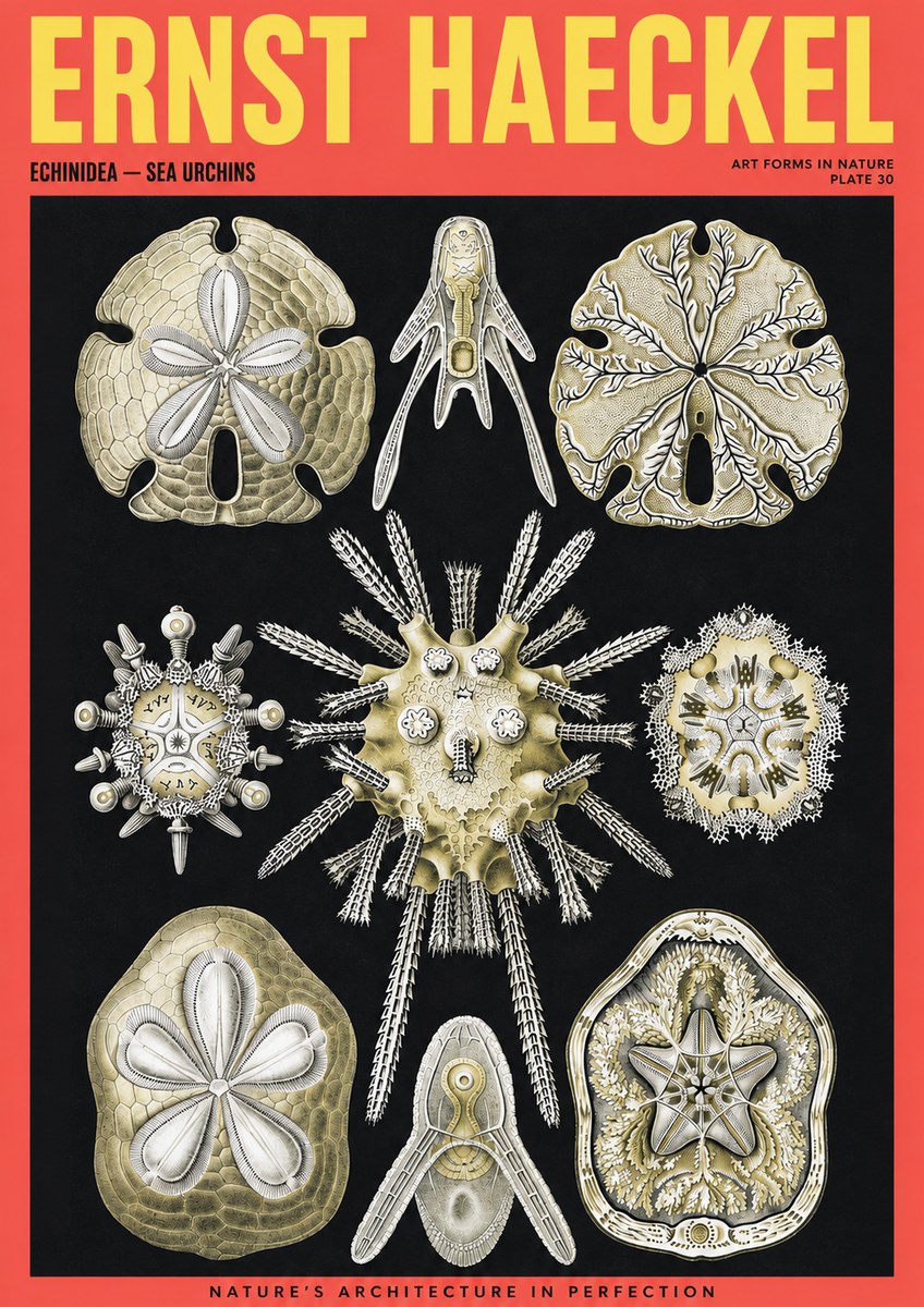 Ernst Haeckel Echinidea — Sea Urchins No2 - Plakát