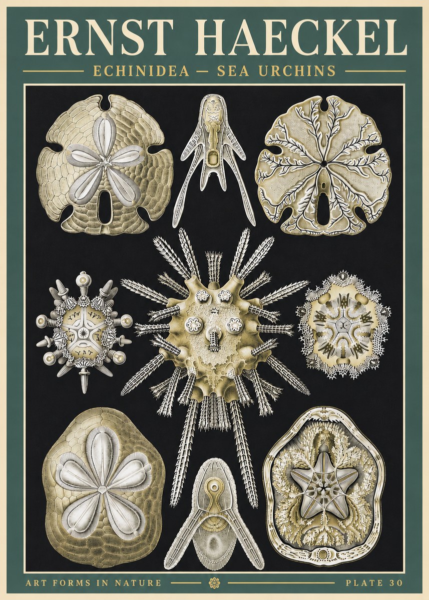 Ernst Haeckel Echinidea — Sea Urchins No3 - Plakát