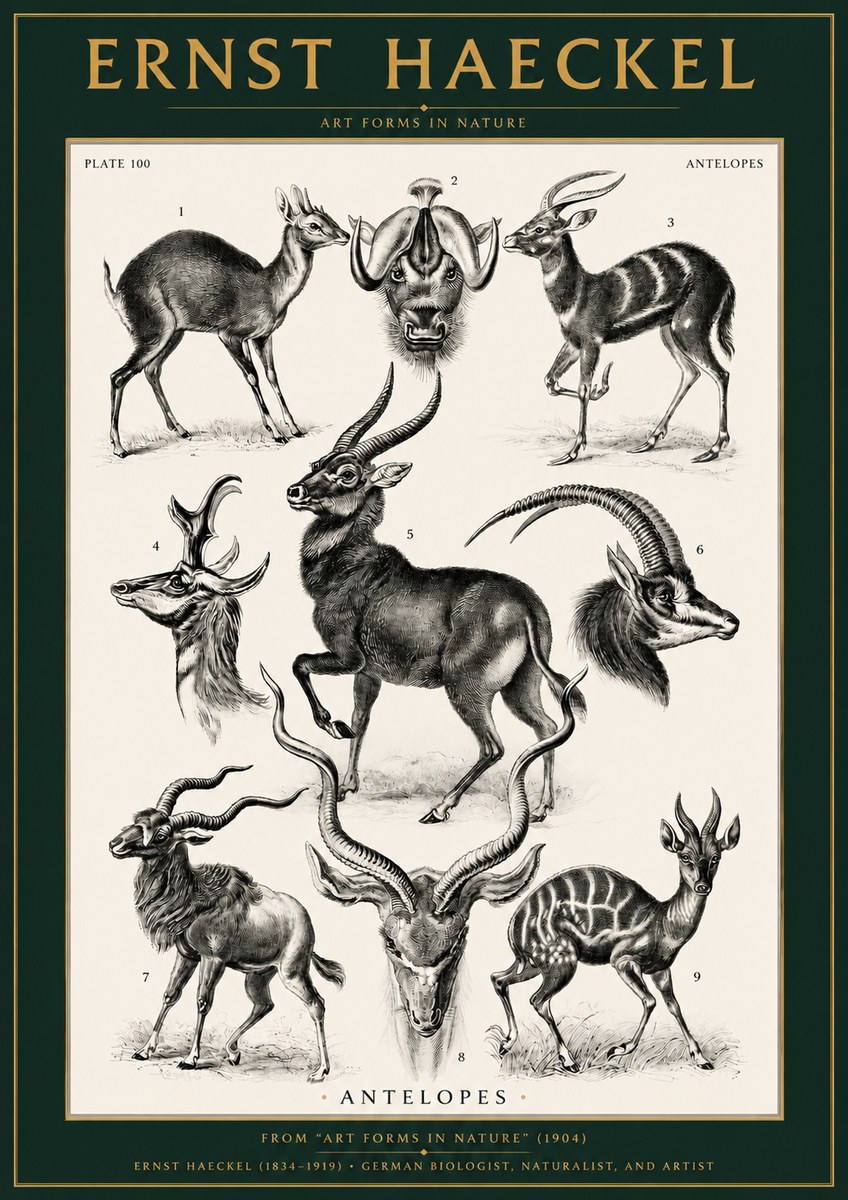 Ernst Haeckel Antelopes No2 - Plakát
