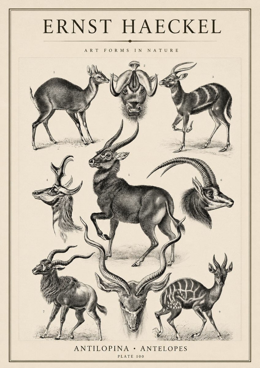 Ernst Haeckel Antelopes No4 - Plakát