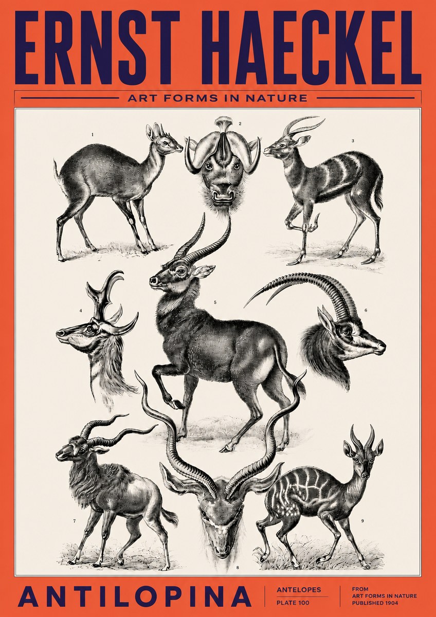 Ernst Haeckel Antelopes No6 - Plakát