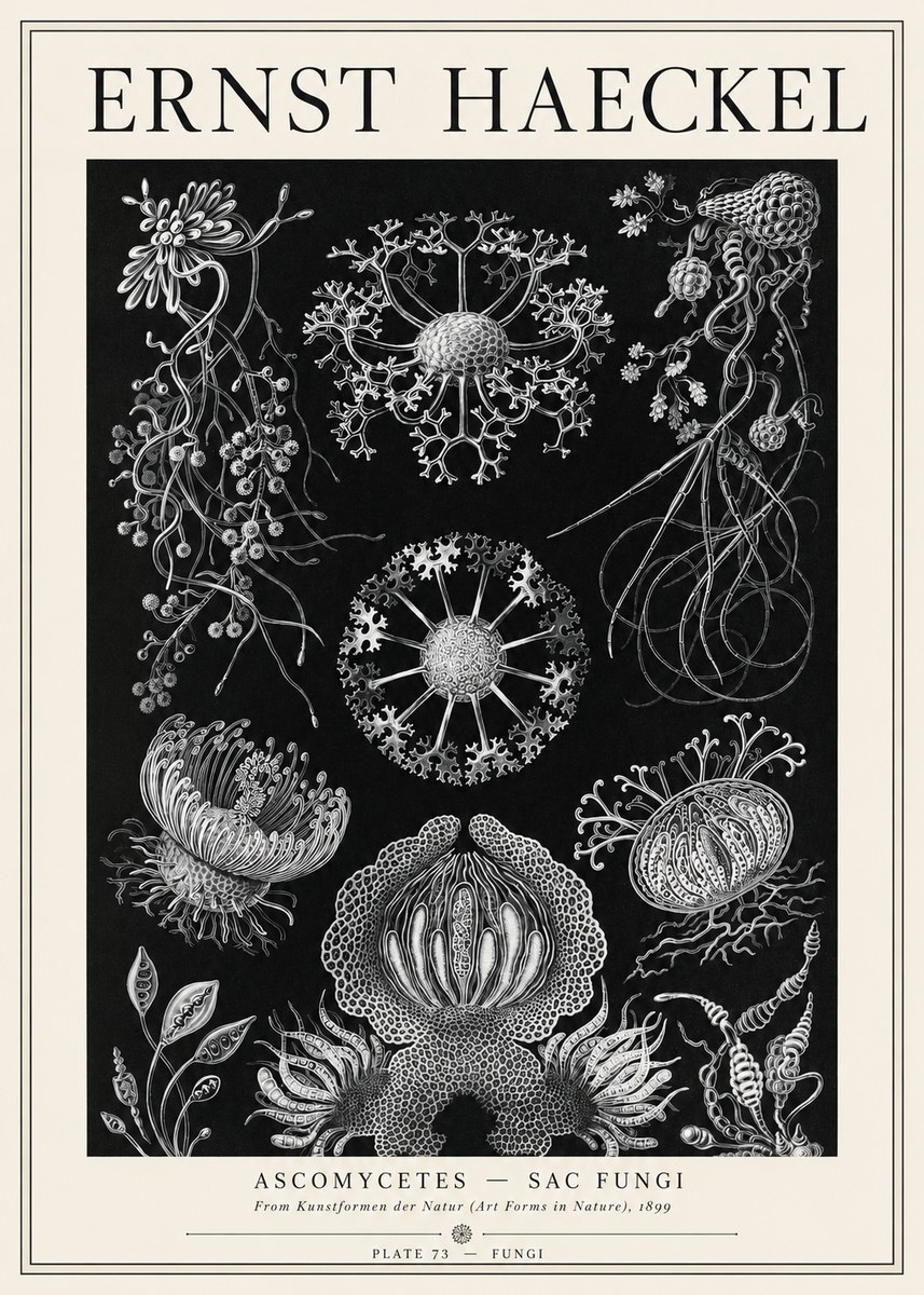 Ernst Haeckel Ascomycetes — Sac Fungi No1 - Plakát