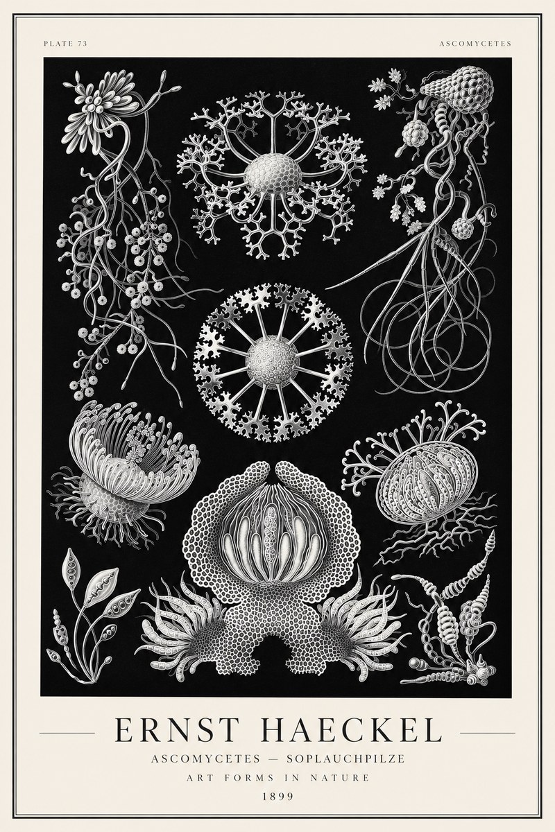 Ernst Haeckel Ascomycetes — Sac Fungi No2 - Plakát
