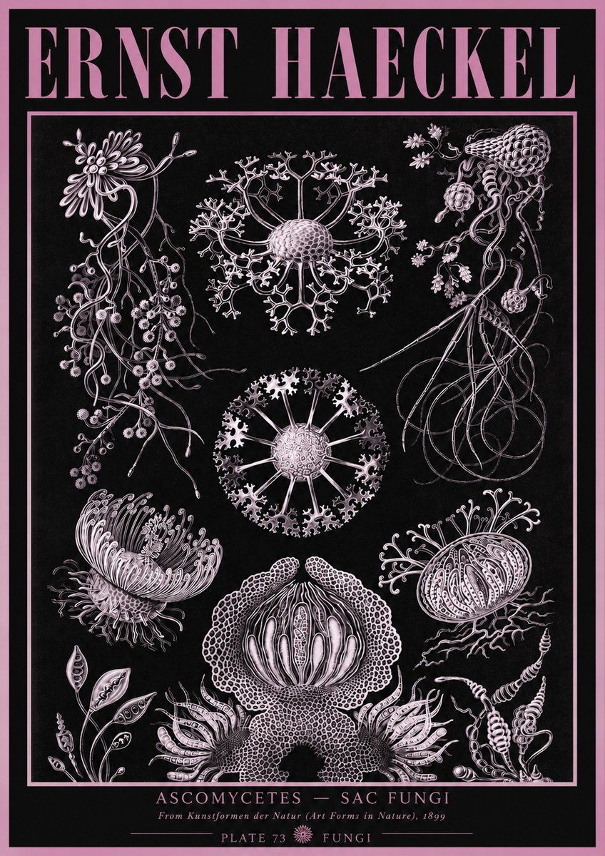Ernst Haeckel Ascomycetes — Sac Fungi No3 - Plakát