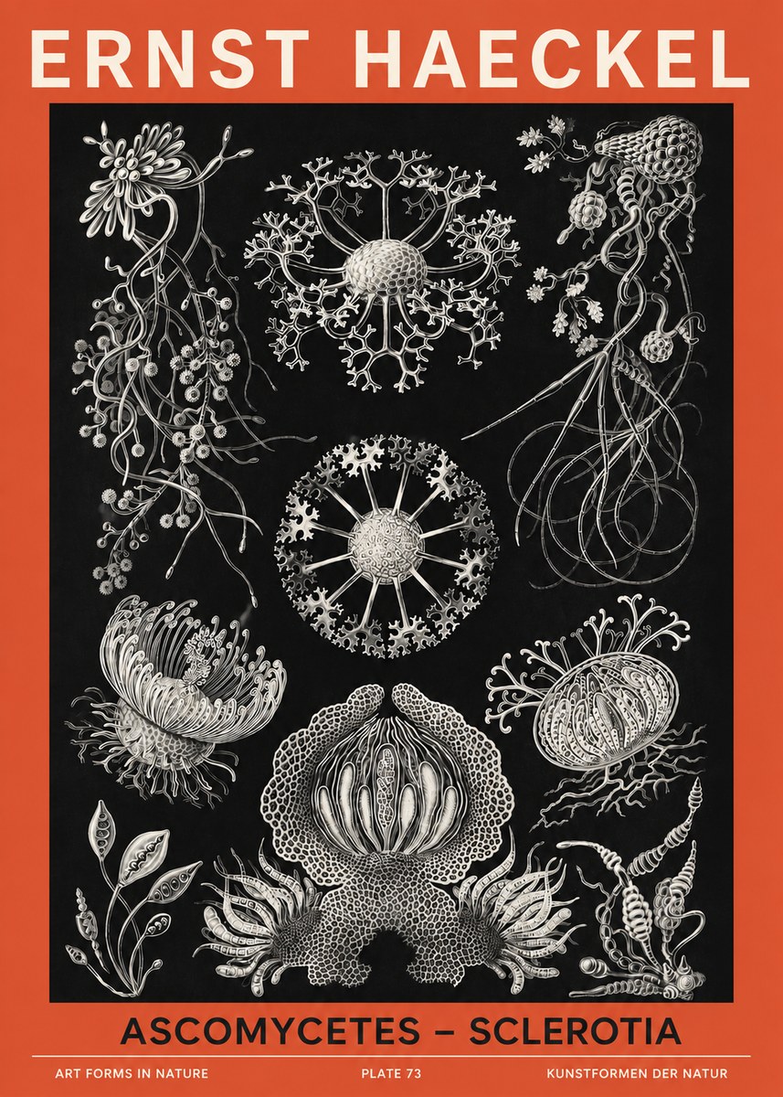 Ernst Haeckel Ascomycetes — Sac Fungi No6 - Plakát