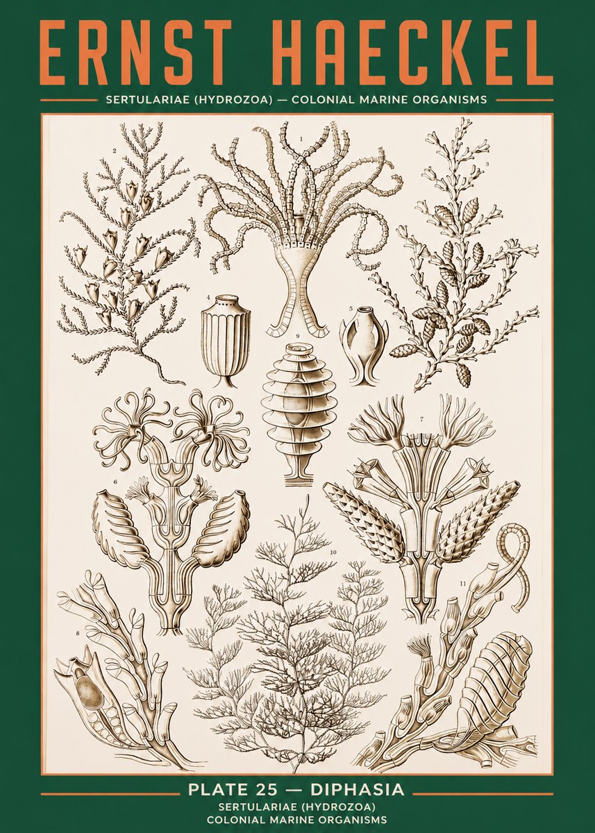 Ernst Haeckel Sertulariidae No3 - Plakát