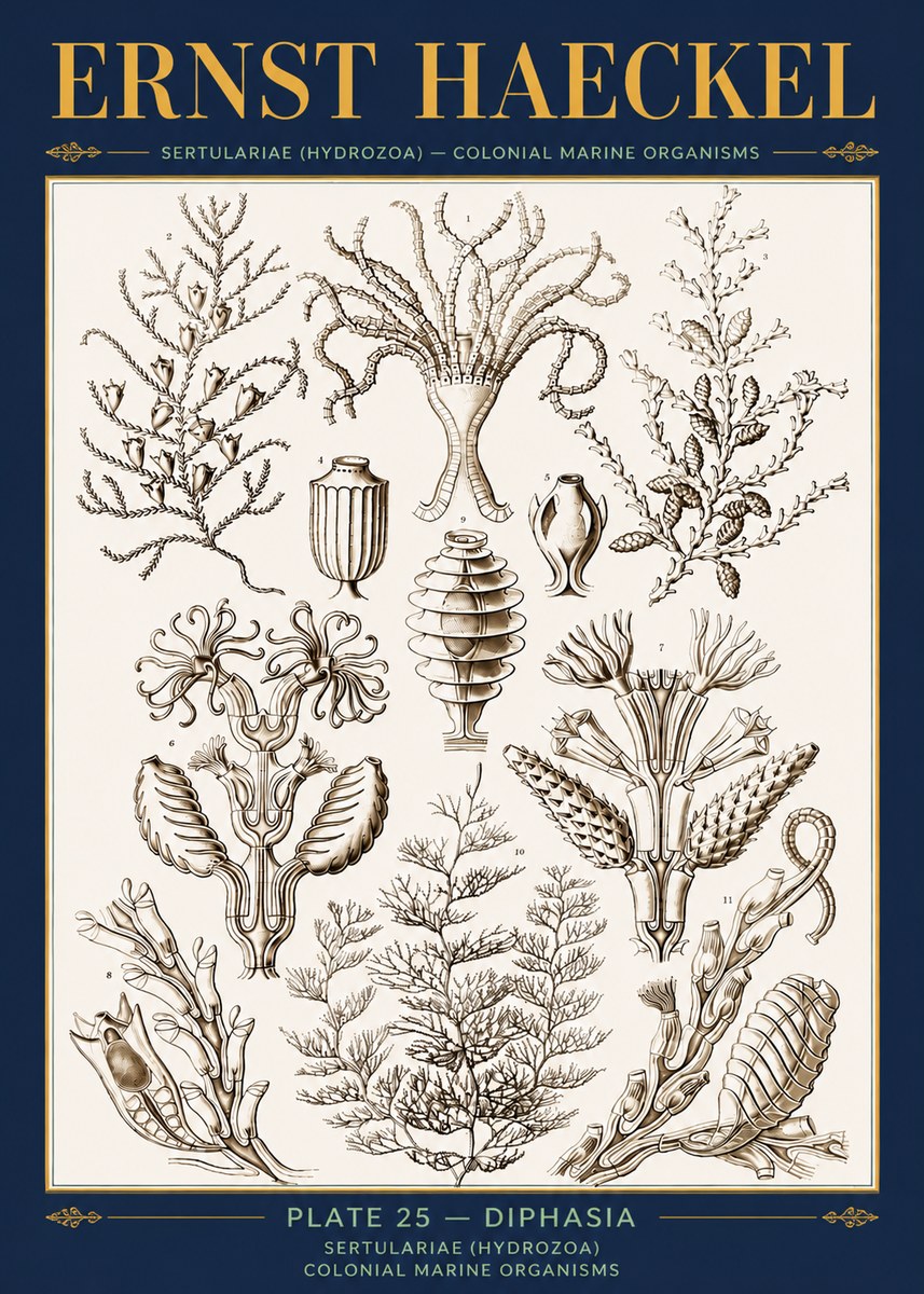 Ernst Haeckel Sertulariidae No5 - Plakát
