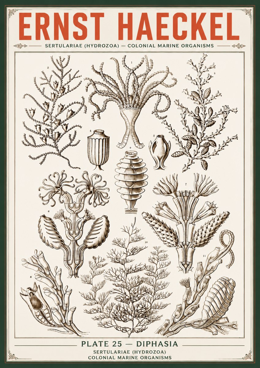 Ernst Haeckel Sertulariidae No6 - Plakát