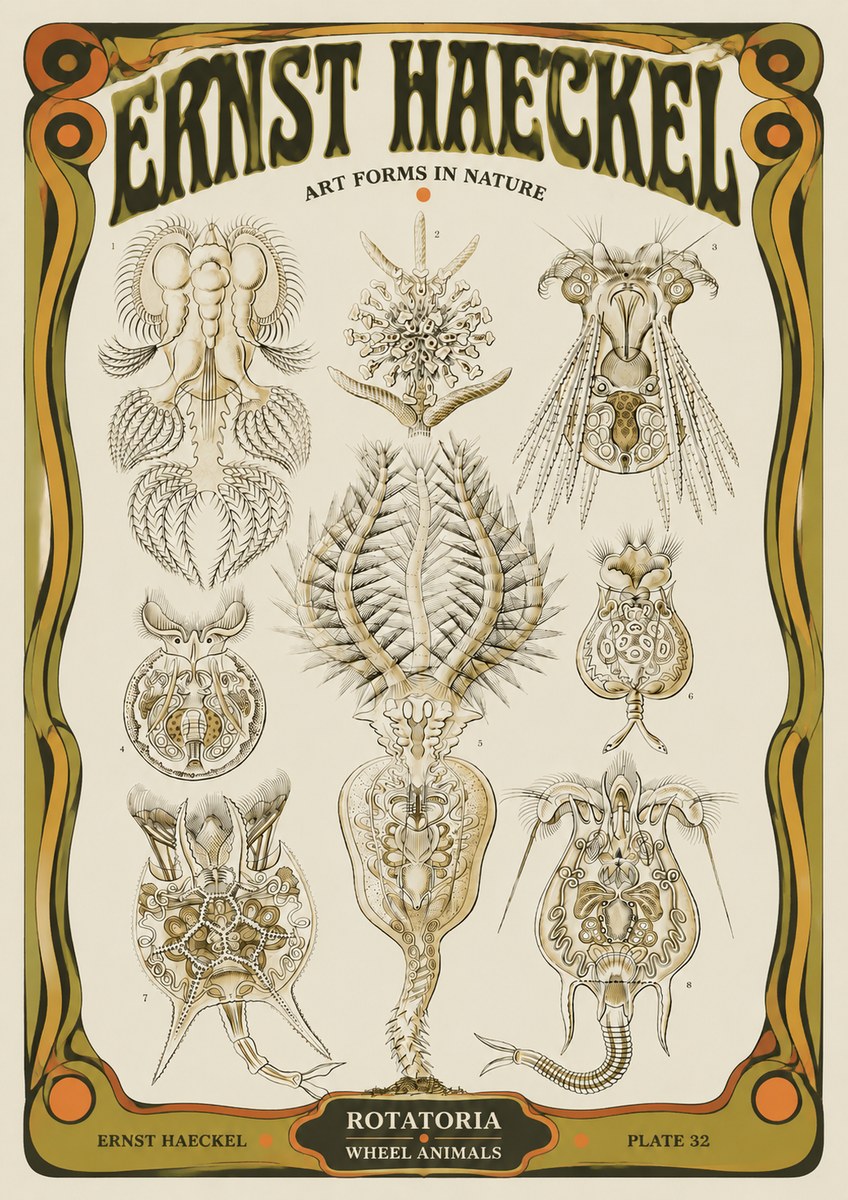 Ernst Haeckel Rotatoria - Wheel Animals No5 - Plakát