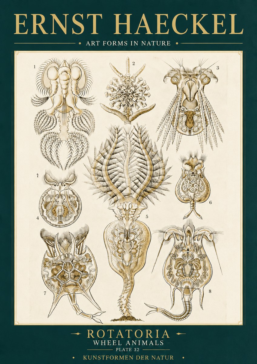 Ernst Haeckel Rotatoria - Wheel Animals No6 - Plakát