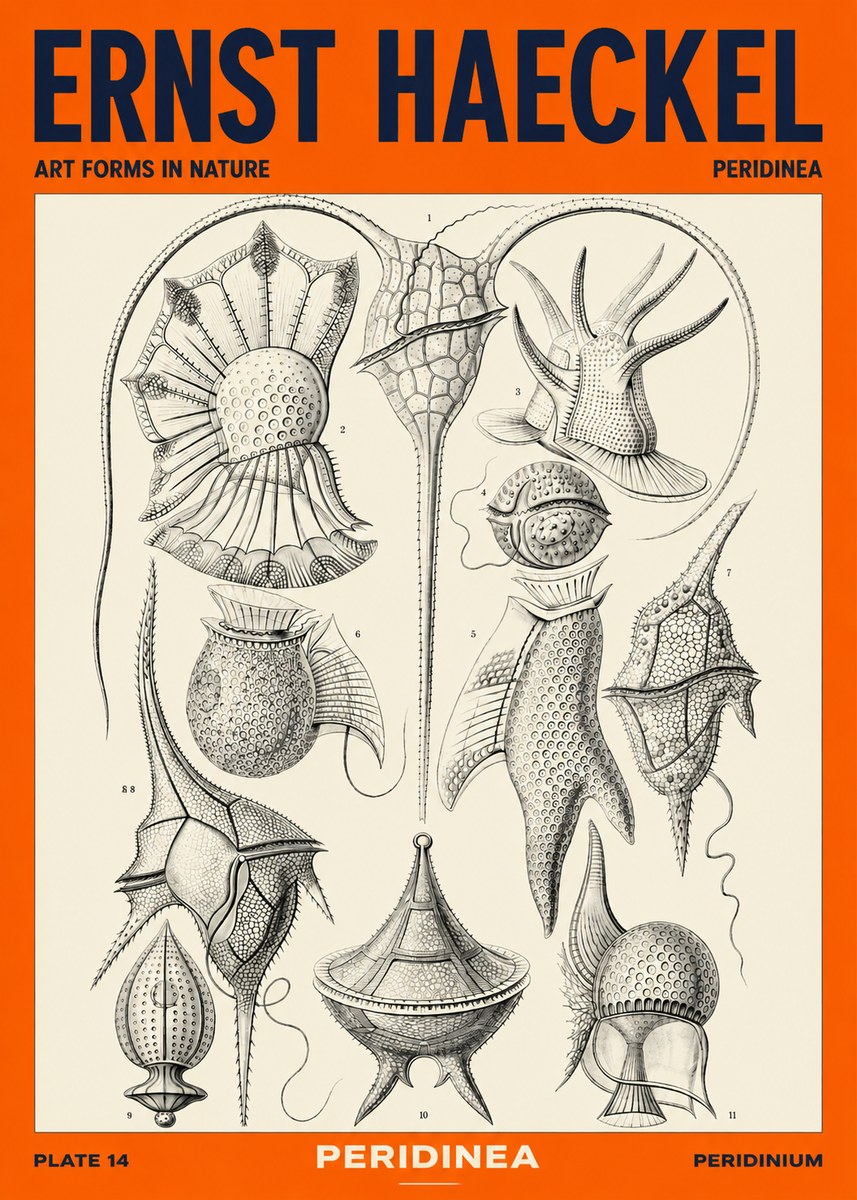 Ernst Haeckel Peridinea No4 - Plakát