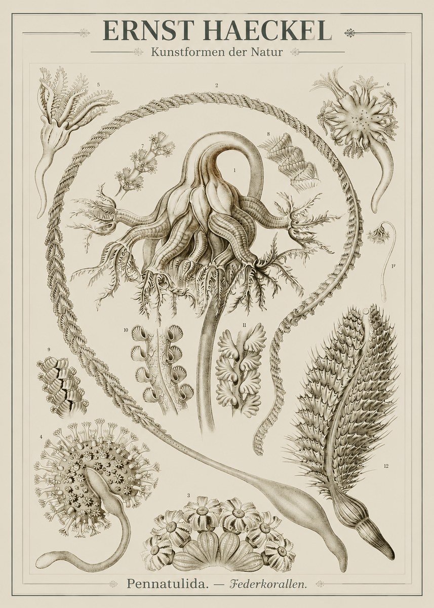 Ernst Haeckel Pennatulida - Sea Pens No3 - Plakát