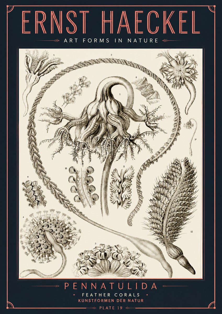 Ernst Haeckel Pennatulida - Sea Pens No6 - Plakát