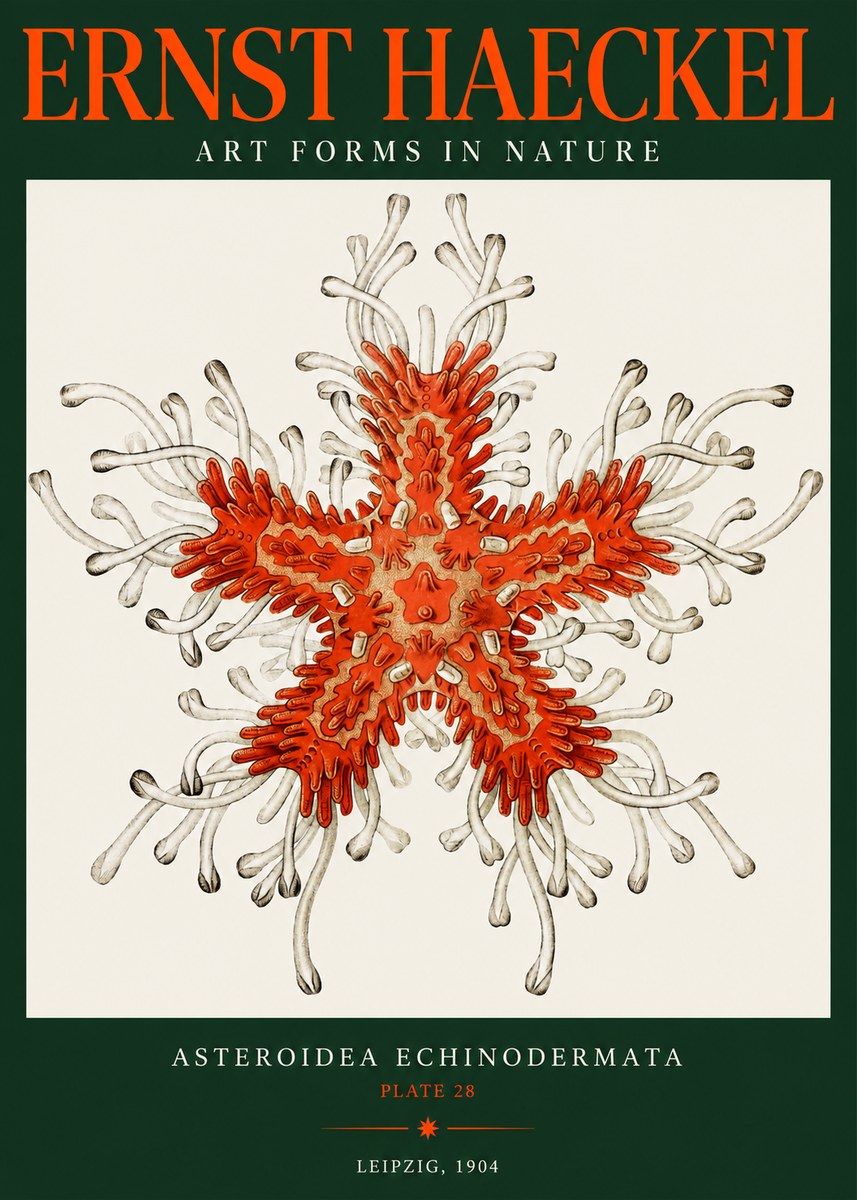 Ernst Haeckel Asteroidea Echinodermata Plate 28 No2 - Plakát
