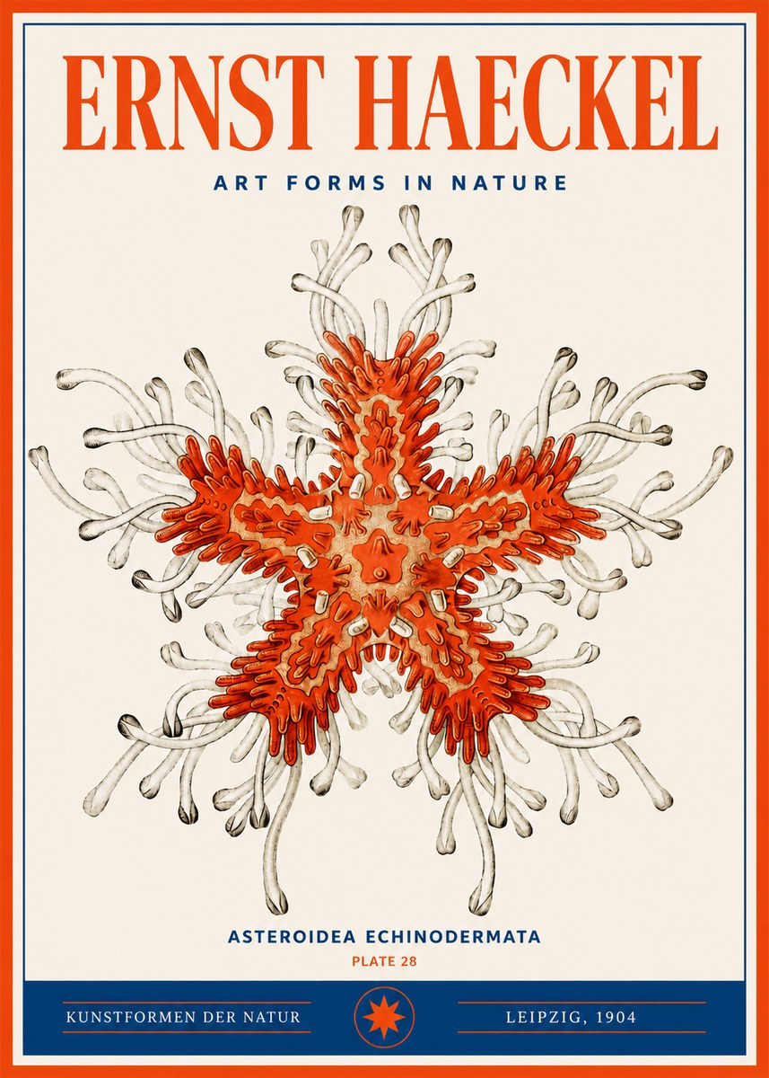 Ernst Haeckel Asteroidea Echinodermata Plate 28 No3 - Plakát